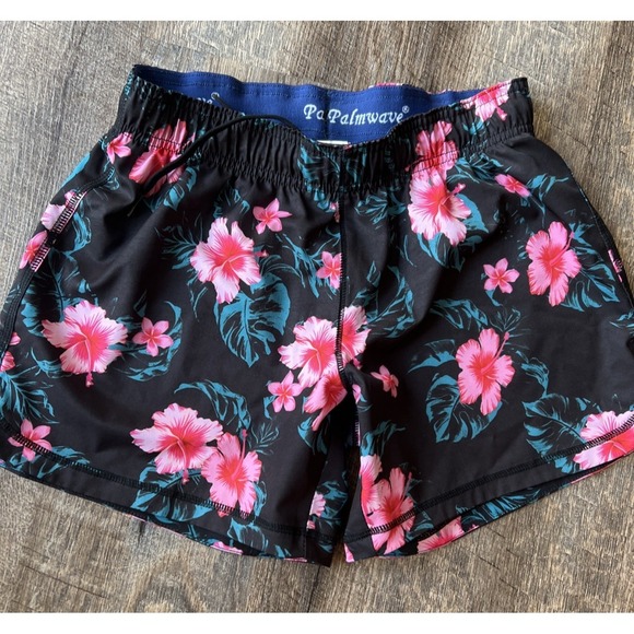 Palmwave Hawaii Pants - Palmwave Shorts Womens Small Floral Tropical Print Hawaii Board Water Shorts
